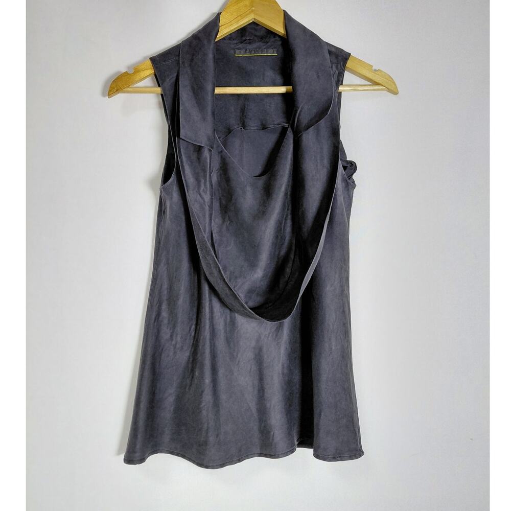 CAPUCCI Sleeveless Top Black Draped Women See Measurements